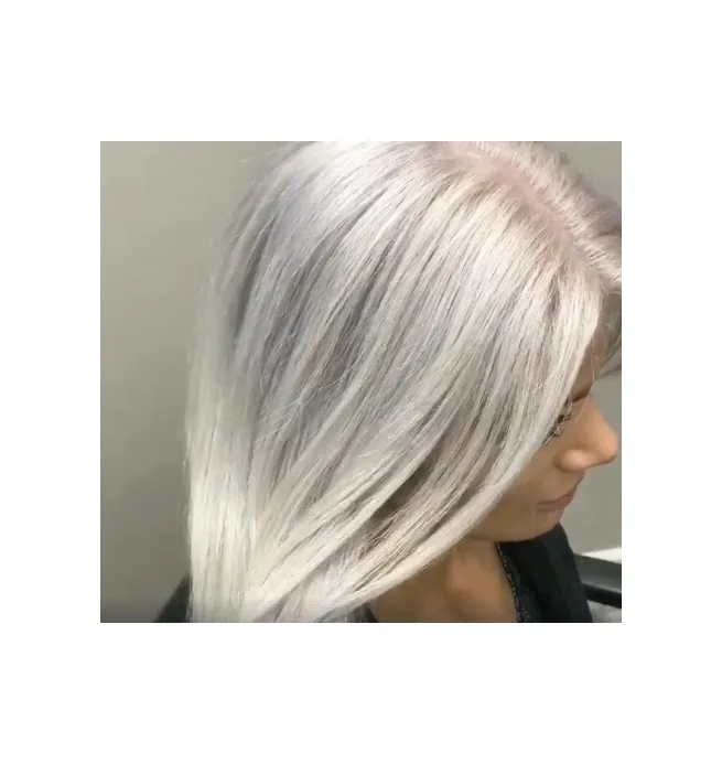 How to Tone Down Brassy Hair  @Taki Salon & Spa uses Ugly Duckling 10V  Pearl Blonde Toner, 7VV & Ash Grey Additive to tone down the orange and  produce this beautiful