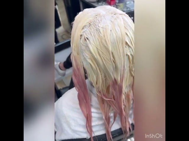 Hair Transformation From Pink To Platinum Blonde